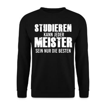 Meister 2020 Meisterprüfung Bestanderen - Unisex Pullover - Schwarz - Vorne - Alina (178cm) & Michal (187cm)