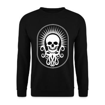 cthulu tentacle skull / black and white horror - Unisex Sweatshirt - black - Front - Alina (178cm) & Michal (187cm)