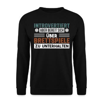 Brettspiel Brettspiele Würfel Nerd Geek Geschenk - Unisex Pullover - Schwarz - Vorne - Alina (178cm) & Michal (187cm)