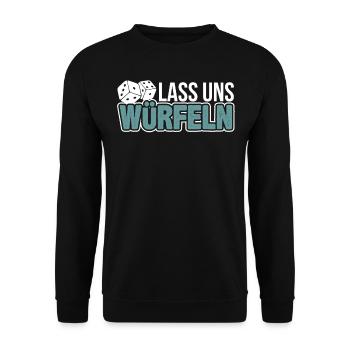 Würfel Brettspiel Brettspiele Nerd Geek Geschenk - Unisex Pullover - Schwarz - Vorne - Alina (178cm) & Michal (187cm)