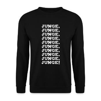 Junge Junge Junge Ronny Schäfer Kranplatz - Unisex Pullover - Schwarz - Vorne - Alina (178cm) & Michal (187cm)