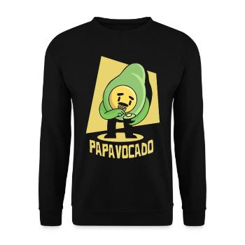 Father Papa Papa Gift Avocado Papa Gift - Unisex Sweatshirt - black - Front - Alina (178cm) & Michal (187cm)