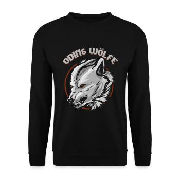 Odins Wölfe Wikinger Valhalla Walhalla Spruch Odin - Unisex Pullover - Schwarz - Vorne - Alina (178cm) & Michal (187cm)