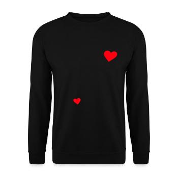 Dames Two Hearts Grossesse Annonce coeur - Sweat-shirt Unisexe - noir - Devant - Alina (178cm) & Michal (187cm)