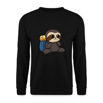 Hiker sloth hike mountaineer - Unisex Sweatshirt - black - Front - Alina (178cm) & Michal (187cm)