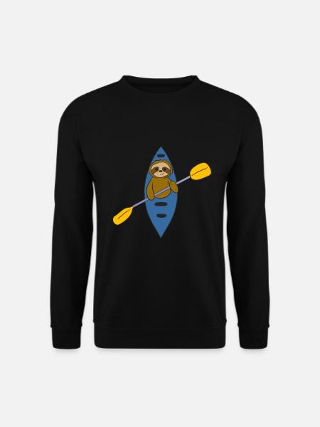 Kayak Sloth Kayaker Faultier - Unisex Pullover - Schwarz