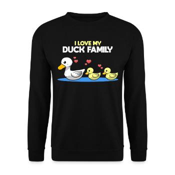 Duck Family Ducks Sweet Cute Ducks Duck Holders - Unisex Sweatshirt - black - Front - Alina (178cm) & Michal (187cm)