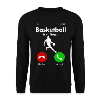 Basketballer Basketball Korb Slamdunk Geschenkidee - Unisex Pullover - Schwarz - Vorne - Alina (178cm) & Michal (187cm)