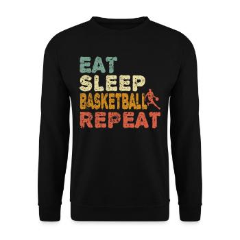 Basketballer Basketball Korb Slamdunk Geschenkidee - Unisex Pullover - Schwarz - Vorne - Alina (178cm) & Michal (187cm)