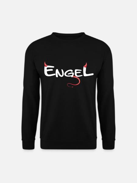 Engel Teufel Hörner mit Schwanz - Unisex Pullover - Schwarz