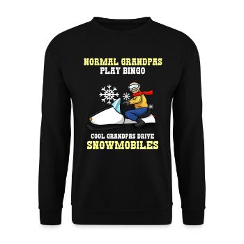 Motoneige papy motoneige motoneige - Sweat-shirt Unisexe - noir - Devant - Alina (178cm) & Michal (187cm)