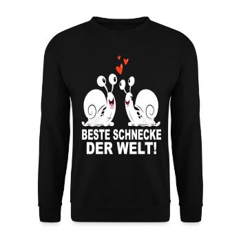 Schnecke Schneckenhaus Beste Freunde Welt Geschenk - Unisex Pullover - Schwarz - Vorne - Alina (178cm) & Michal (187cm)