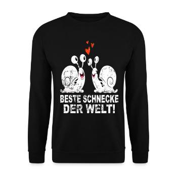 Schnecke Schneckenhaus Beste Freunde Welt Geschenk - Unisex Pullover - Schwarz - Vorne - Alina (178cm) & Michal (187cm)