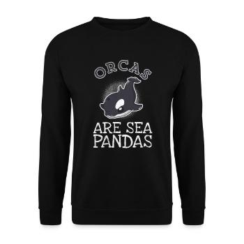 Orcas Gebiete Meer Pandas Pandas Ozean Tier Fisch - Unisex Pullover - Schwarz - Vorne - Alina (178cm) & Michal (187cm)