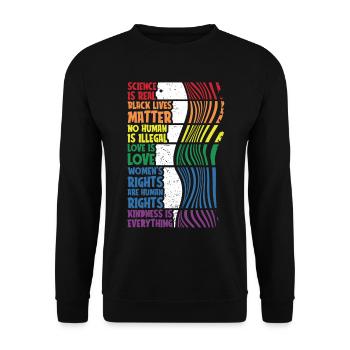 Anti racisme contre racisme racisme - Sweat-shirt Unisexe - noir - Devant - Alina (178cm) & Michal (187cm)