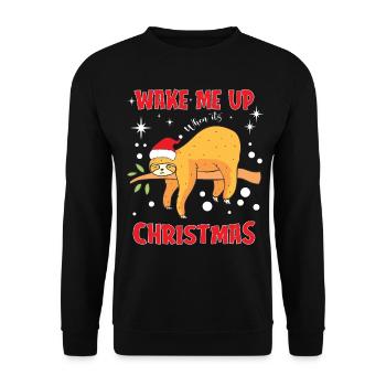 Père Noël paresseux - Sweat-shirt Unisexe - noir - Devant - Alina (178cm) & Michal (187cm)