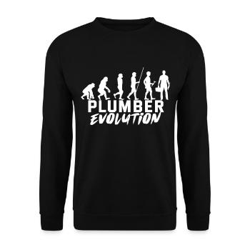 Klempner Sanitär Arbeit Rohr Geschenk - Unisex Pullover - Schwarz - Vorne - Alina (178cm) & Michal (187cm)