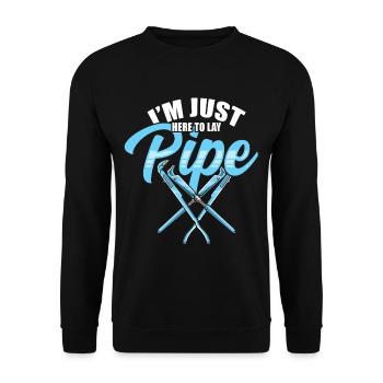 Klempner Sanitär Arbeit Rohr Geschenk - Unisex Pullover - Schwarz - Vorne - Alina (178cm) & Michal (187cm)