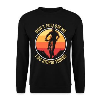 Mountainbike Fahrrad Radsport Bike MTB Geschenk - Unisex Pullover - Schwarz - Vorne - Alina (178cm) & Michal (187cm)