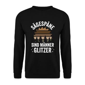 Schreiner Holz Sägespäne sind Männer Glitzer - Unisex Pullover - Schwarz - Vorne - Alina (178cm) & Michal (187cm)