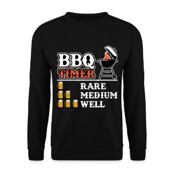 Grilling Grilling Timer Grilling Gift - Unisex Sweatshirt - black - Front - Alina (178cm) & Michal (187cm)