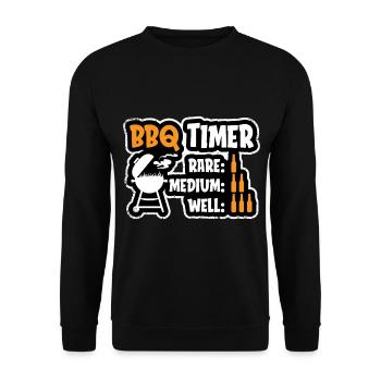 BBQ BBQ Timer BBQ Grill BBQ Accessories BBQ - Unisex Sweatshirt - black - Front - Alina (178cm) & Michal (187cm)