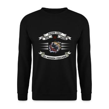 Koi Fische lustige Geschenkidee für Teich Besitzer - Unisex Pullover - Schwarz - Vorne - Alina (178cm) & Michal (187cm)