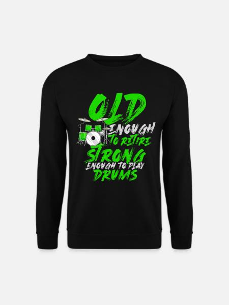 Schlagzeug Rentner - Unisex Pullover - Schwarz