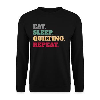 Eat Sleep Quilting Répéter Quilting Quilt Cadeaux - Sweat-shirt Unisexe - noir - Devant - Alina (178cm) & Michal (187cm)