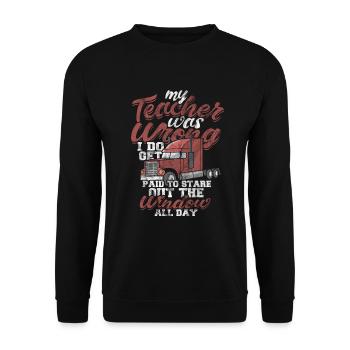 LKW - Unisex Pullover - Schwarz - Vorne - Alina (178cm) & Michal (187cm)