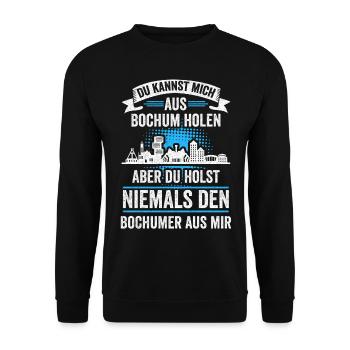 Bochum Skyline Bochumer Bergbau Ruhrpott Lustig - Unisex Pullover - Schwarz - Vorne - Alina (178cm) & Michal (187cm)