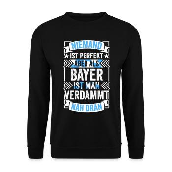 Bayer Bayern Bayerisch Bairisch Oberbayern München - Unisex Pullover - Schwarz - Vorne - Alina (178cm) & Michal (187cm)