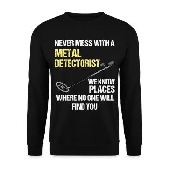 Sondler shirt probe goers dig metal detector - Unisex Sweatshirt - black - Front - Alina (178cm) & Michal (187cm)