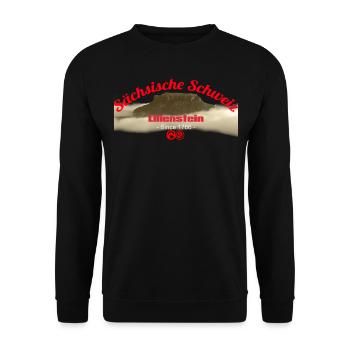 Sächsiche Schweiz - Lilienstein - Unisex Pullover - Schwarz - Vorne - Alina (178cm) & Michal (187cm)