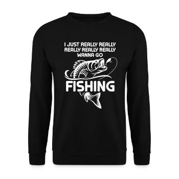 Fishing fisherman fishing fish birthday gift - Unisex Sweatshirt - black - Front - Alina (178cm) & Michal (187cm)