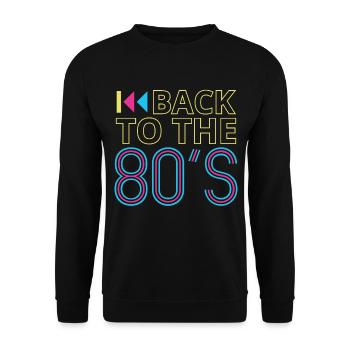 80s 80s 80s music 80s party 80s fashion - Unisex Sweatshirt - black - Front - Alina (178cm) & Michal (187cm)