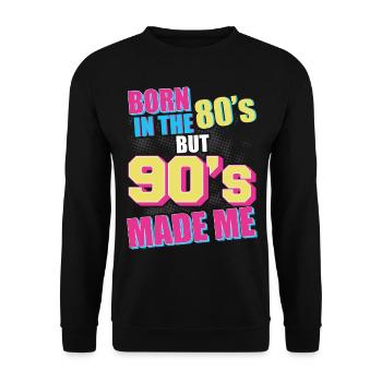 90s 90s costume 90s fashion 90s party - Sweat-shirt Unisexe - noir - Devant - Alina (178cm) & Michal (187cm)