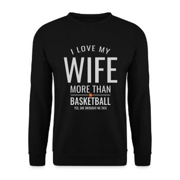 Cadeau d'anniversaire de mariage drôle de mari de basket- - Sweat-shirt Unisexe - noir - Devant - Alina (178cm) & Michal (187cm)