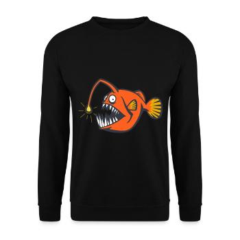 Poisson grenouille de haute mer. Poisson effrayant - Sweat-shirt Unisexe - noir - Devant - Alina (178cm) & Michal (187cm)