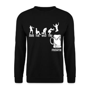 Motif de la bière avec les jours de la semaine - cadeau - Sweat-shirt Unisexe - noir - Devant - Alina (178cm) & Michal (187cm)