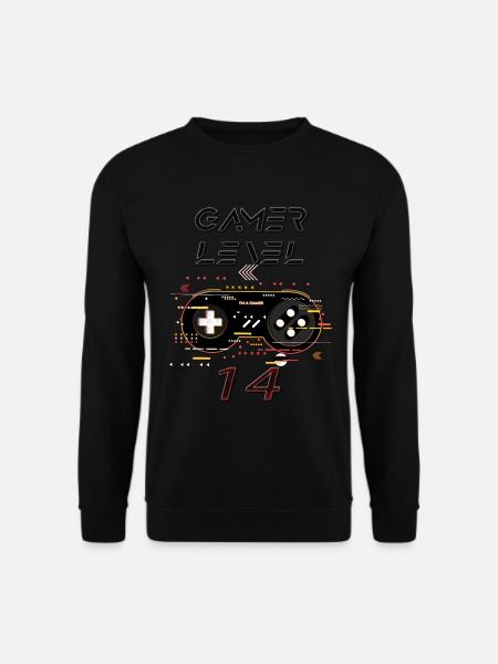 Gamer T-shirt 14 Years Old – Game Level Complete - Unisex Sweatshirt - black