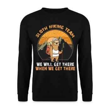 Sloth Hiking Team - Unisex Sweatshirt - black - Front - Alina (178cm) & Michal (187cm)