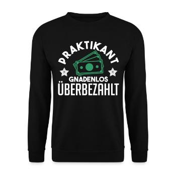 Praktika Ausbildung Praktikum Lehrling Geschenk - Unisex Pullover - Schwarz - Vorne - Alina (178cm) & Michal (187cm)