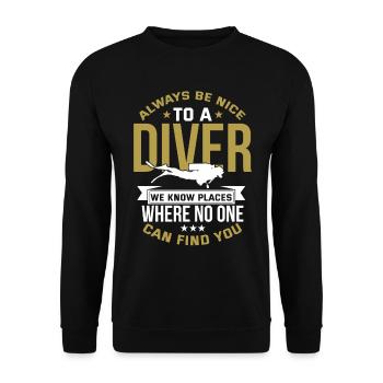 Scuba Diving - Unisex Pullover - Schwarz - Vorne - Alina (178cm) & Michal (187cm)