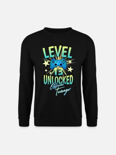 Level 13 Offiziell Teenager Zocken 13 Geburtstag - Unisex Pullover - Schwarz
