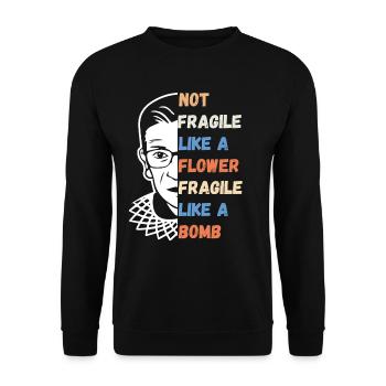 Not Fragile Like A Flower Fragile Like A Bomb RBG - Sweat-shirt Unisexe - noir - Devant - Alina (178cm) & Michal (187cm)