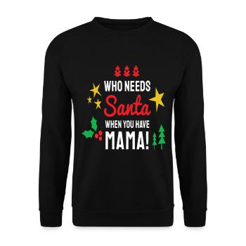 Weihnachten Weihnachtsmann Weihnachtssprüche - Unisex Pullover - Schwarz - Vorne - Alina (178cm) & Michal (187cm)