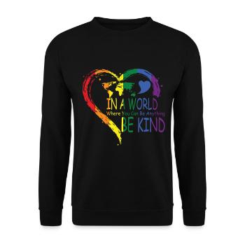Be Kind - Unisex Pullover - Schwarz - Vorne - Alina (178cm) & Michal (187cm)