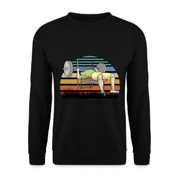 Bench press toning dumbbell gift - Unisex Sweatshirt - black - Front - Alina (178cm) & Michal (187cm)