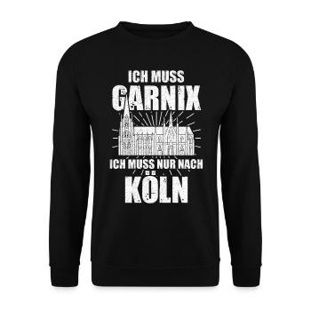 Kölner Dom Köln Karneval Jeck Kölle Alaaf Geschenk - Unisex Pullover - Schwarz - Vorne - Alina (178cm) & Michal (187cm)